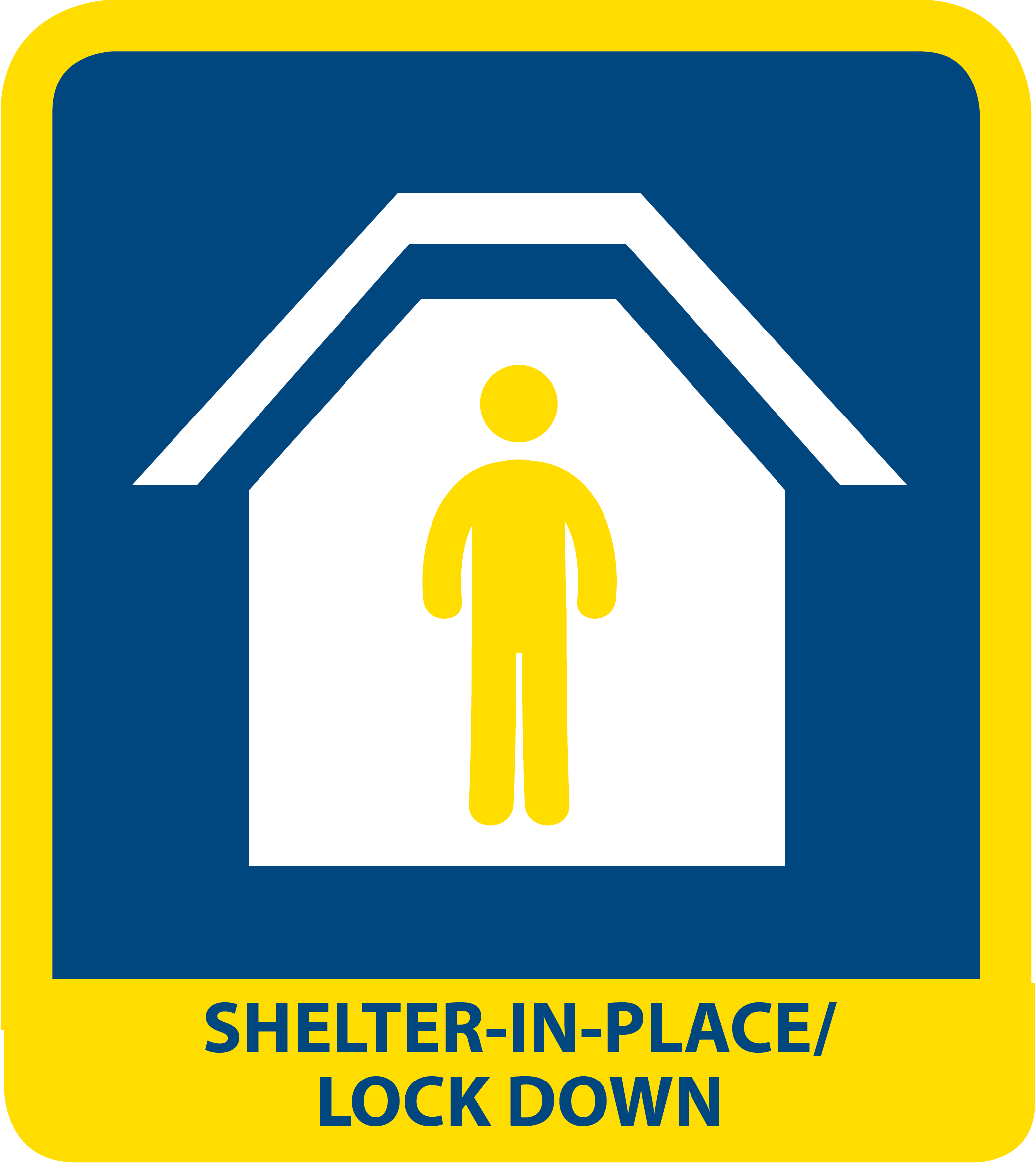 icon reads SHELTER IN PLACE AND LOCKDOWN